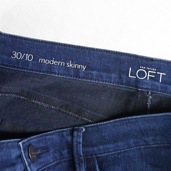 LOFT 30 / 10 Modern Skinny Dark‎ Rinse Stretch Denim Womens Jeans - Picture 3 of 7